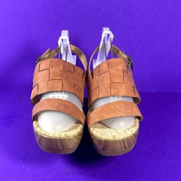 Korks Fraya Orange Cinnamon Nubuck Wedge Clog Sandals Women's Shoe Size 10-NEW - Picture 2 of 9